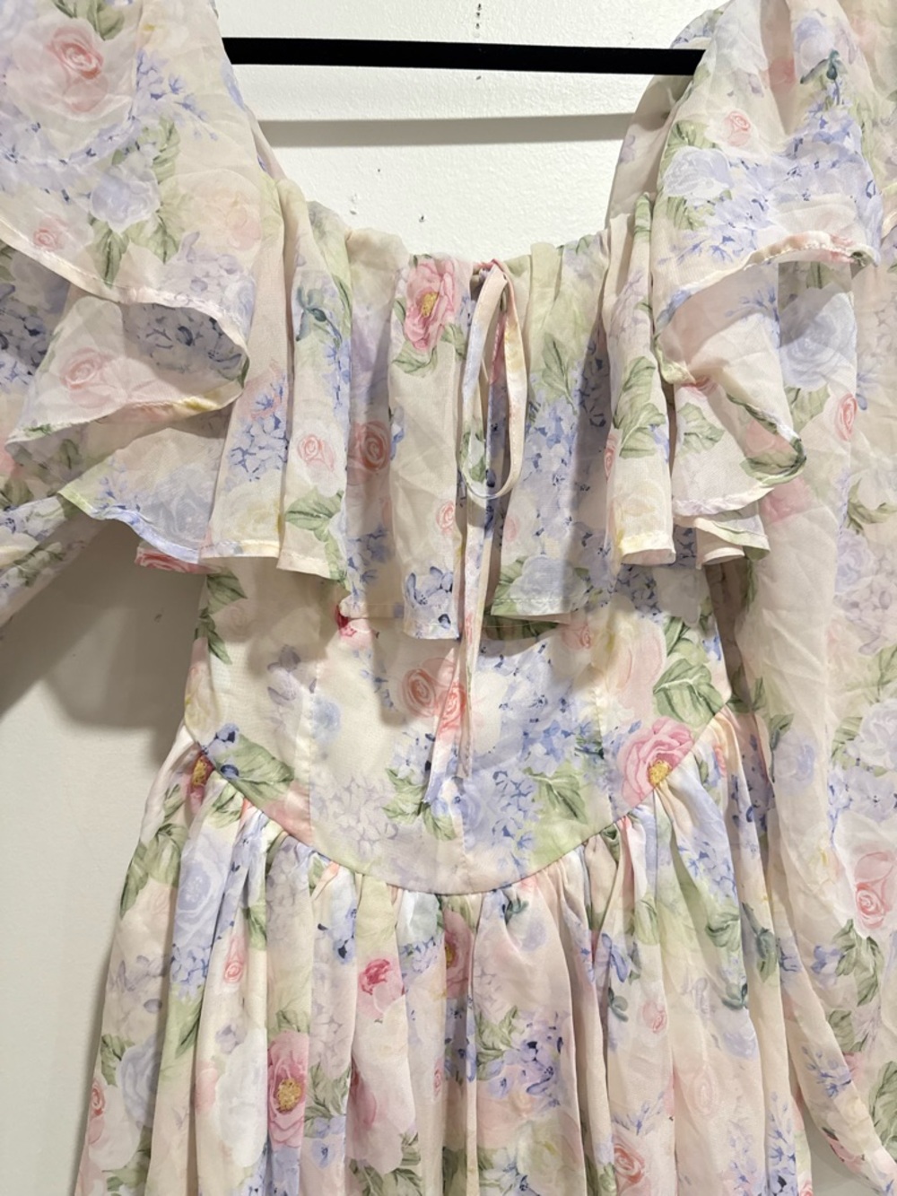 Floral Ruffle Off-Shoulder Mini Dress - Picture 11 of 11